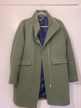 J. Crew Women’s Sage Green Wool-Blend Pea Coat